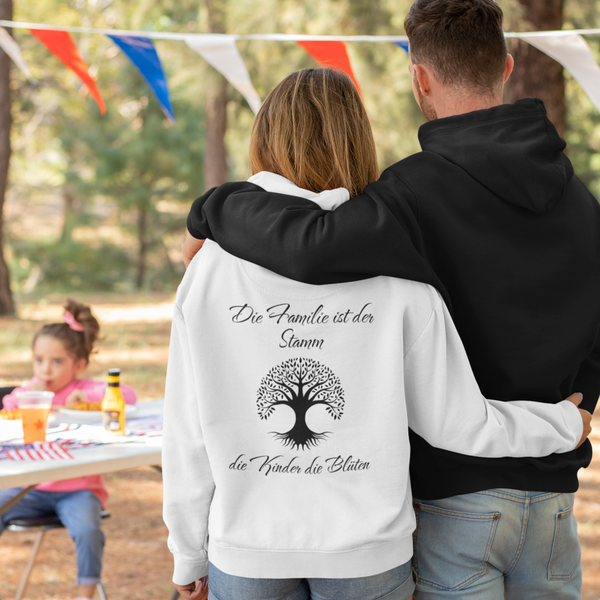 Familienbaum - Kinder Blüten Hoodie (Backprint)